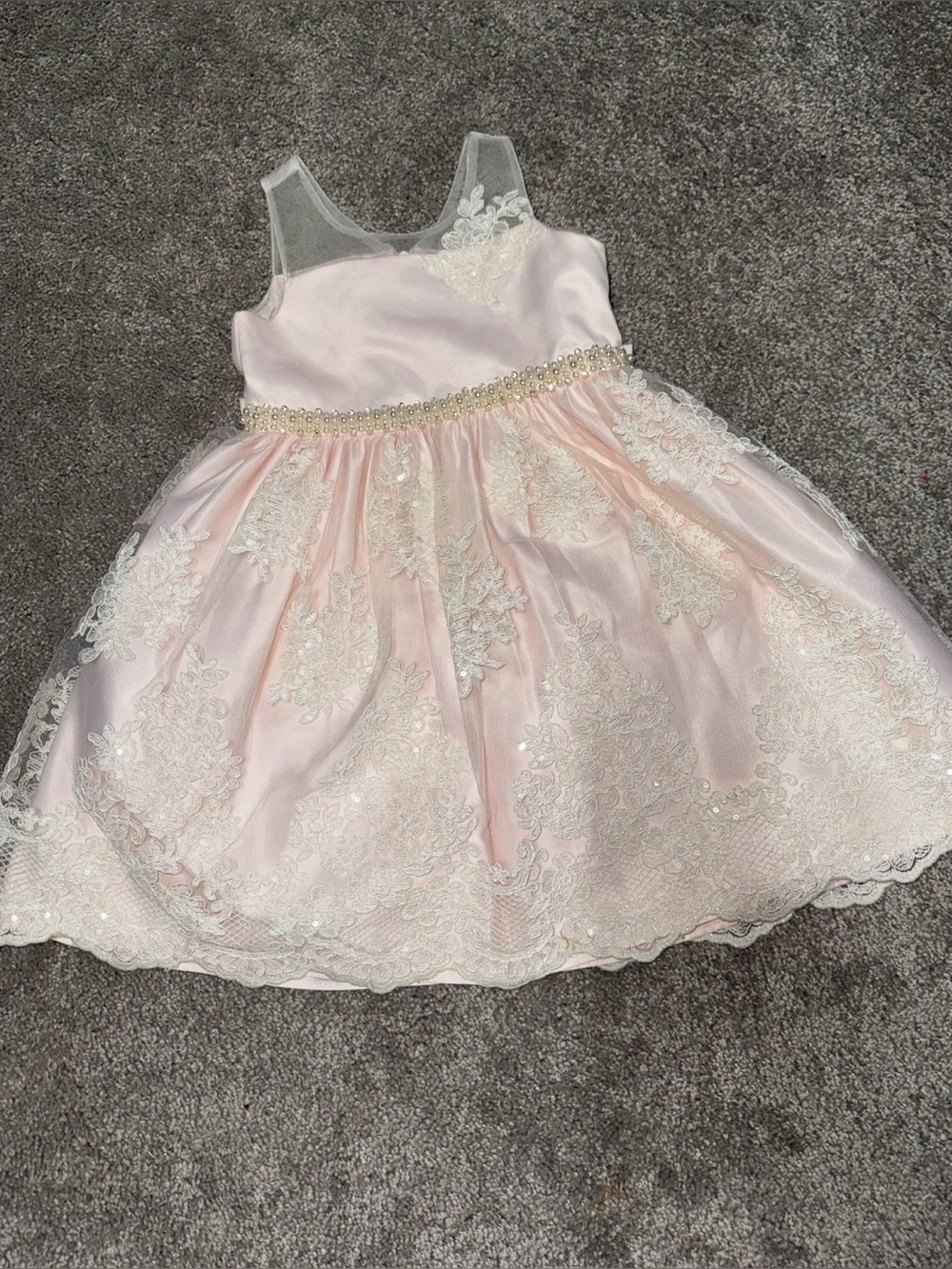 American Princess Girls 3T Blush Pink Lace Party Dress